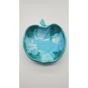 DRYDEN Ovenware Large APPLE Baking Dish Ozark Frontier Blue & Green Dish Vintage